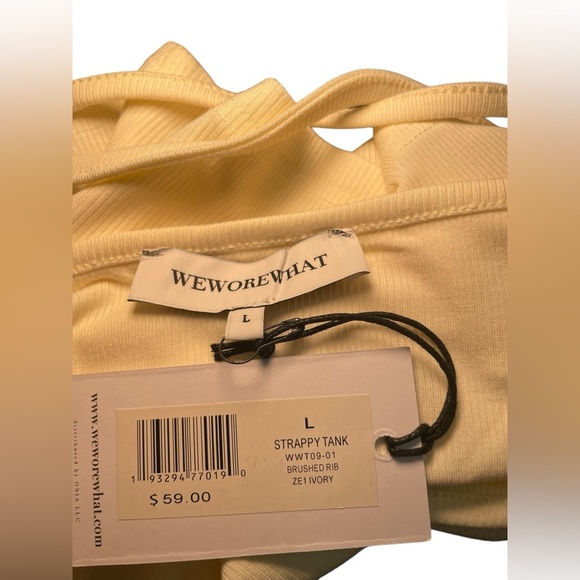 Weworewhat New NWT Strappy Ivory Ribbed Tank Size Large - Picture 4 of 5
